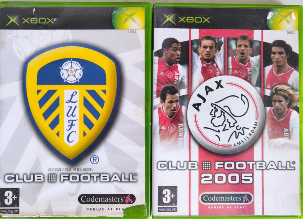 Club Football Xbox Games: Ajax & Leeds United, Gebruikt, 2 spelers, Eén computer, Ophalen of Verzenden