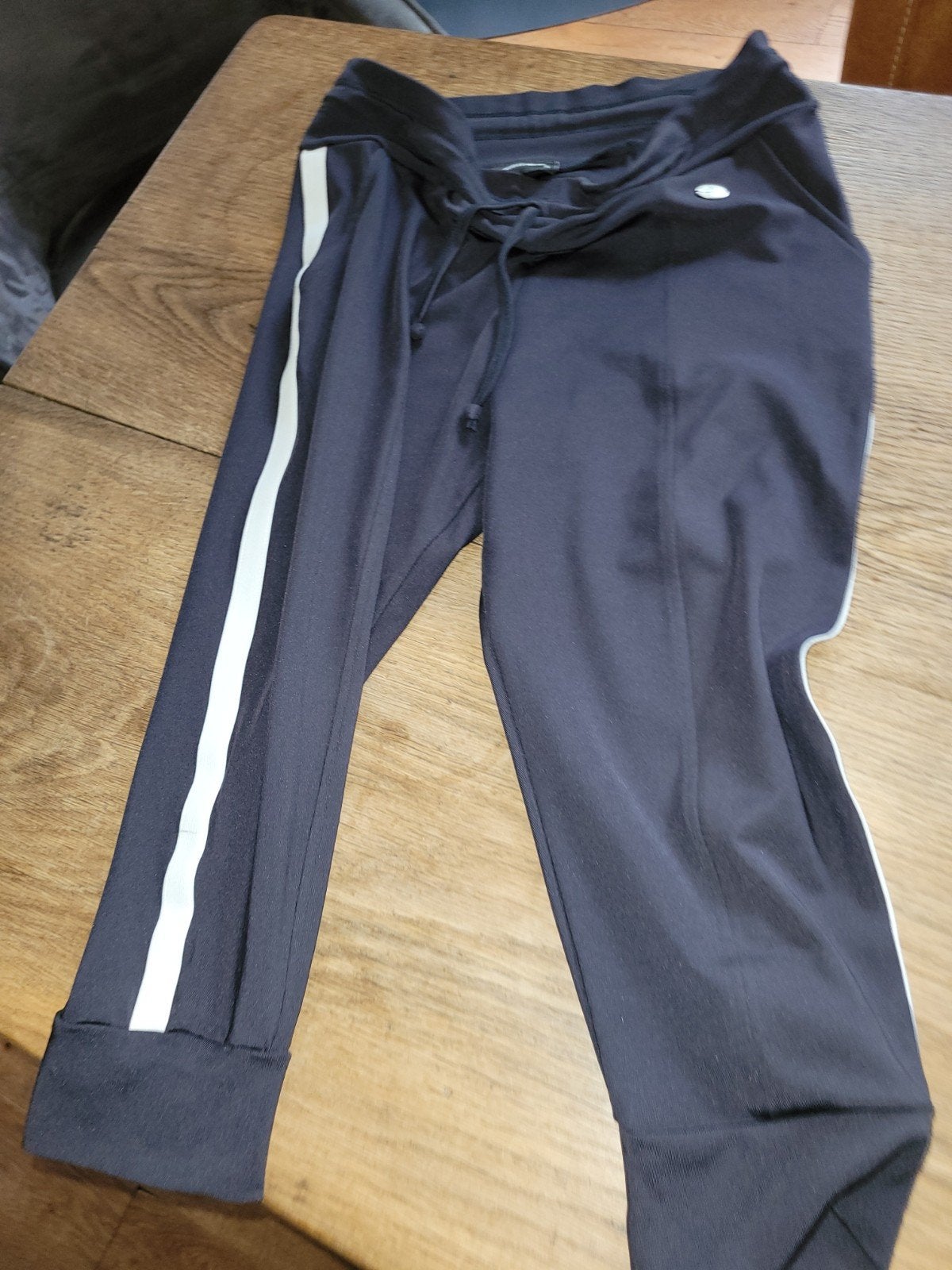 Zo goed als nieuw, marineblauwe dames kuit/capri broek, mt., Ophalen of Verzenden, Zo goed als nieuw, Blauw