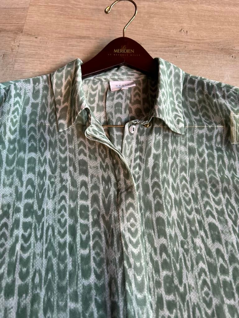 Dante 6 blouse lichtgroen met mosgroen mt 2 zgan, Ophalen of Verzenden, Zo goed als nieuw, Maat 38/40 (M), Groen