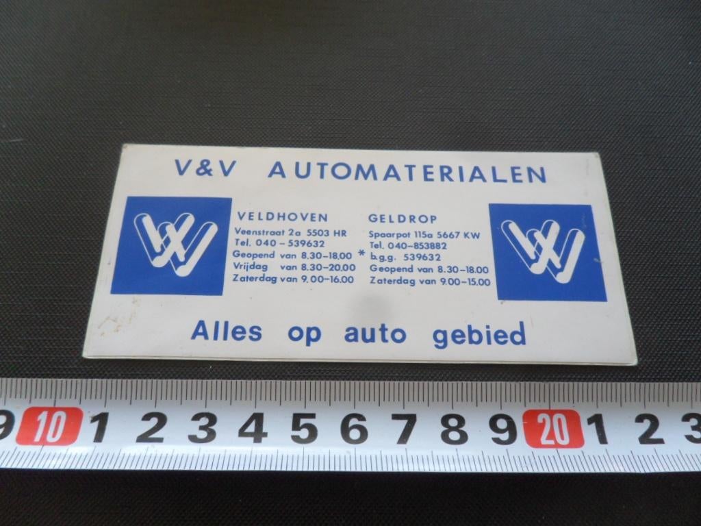 sticker veldhoven geldrop V&V AUTOMATERIALEN *, Verzamelen, Ophalen, Zo goed als nieuw