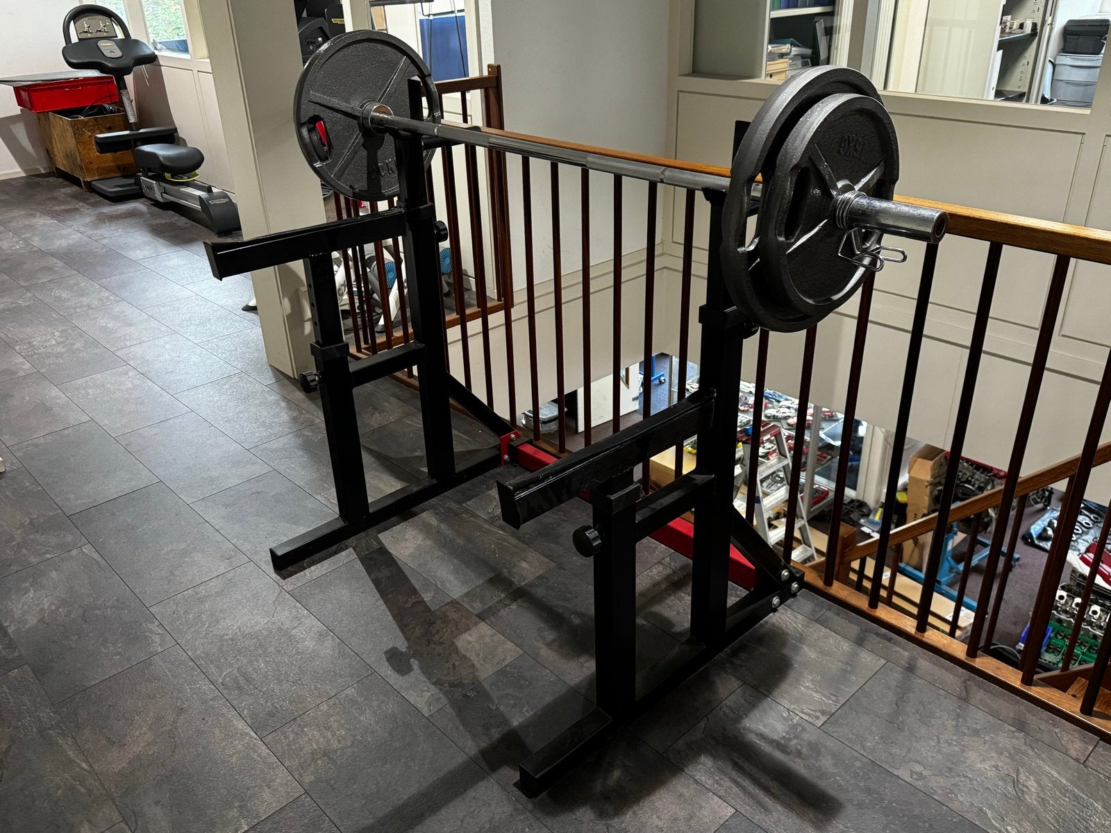 Halterbank met halter en gewichten, Ophalen, Gebruikt, Borst, Fitnessbank