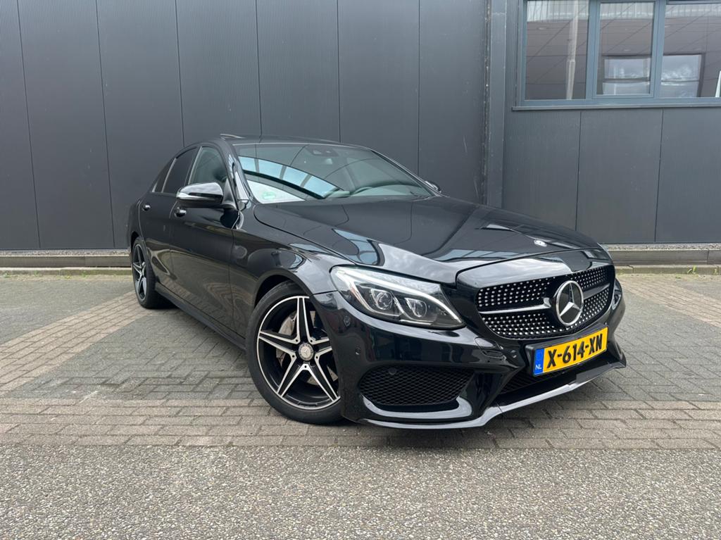 Mercedes C-Klasse 250 2.0 AMG DAK|LEER|MULTIBEAM|DODEHOEK, Automaat, 1800 kg, Zwart, 75 €/maand