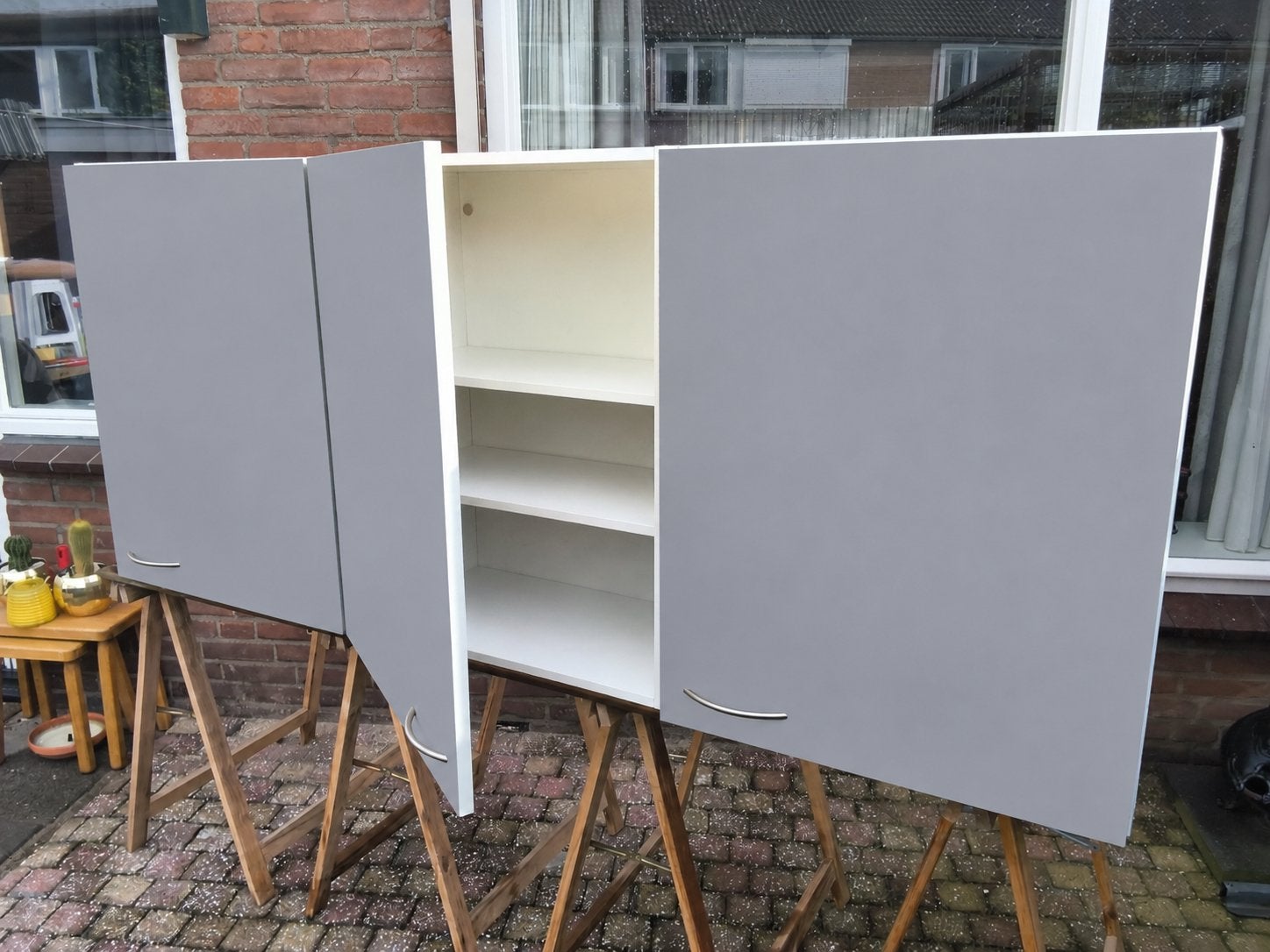 3 Keller keukenkasten - grijs - in nieuwstaat, Ophalen, 50 tot 100 cm, Zo goed als nieuw, Minder dan 100 cm
