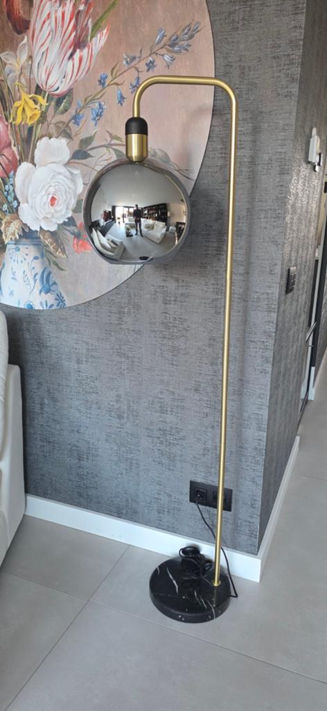 Staande lamp | Lucide Julius | Smoke glazen bol, Ophalen, Zo goed als nieuw, Glas