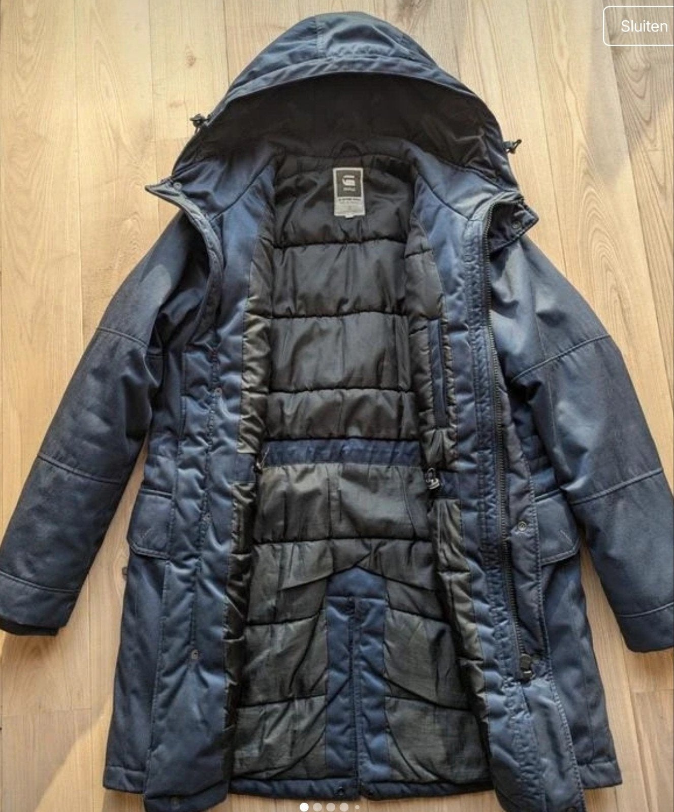 donker Navy blauwe heren jas van gstar heeft maat S Parka, Ophalen of Verzenden, Zo goed als nieuw, Groen