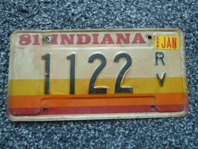 Kentekenplaat licenseplate Indiana Wander USA, Verzamelen, Verzenden, Gebruikt, Auto's