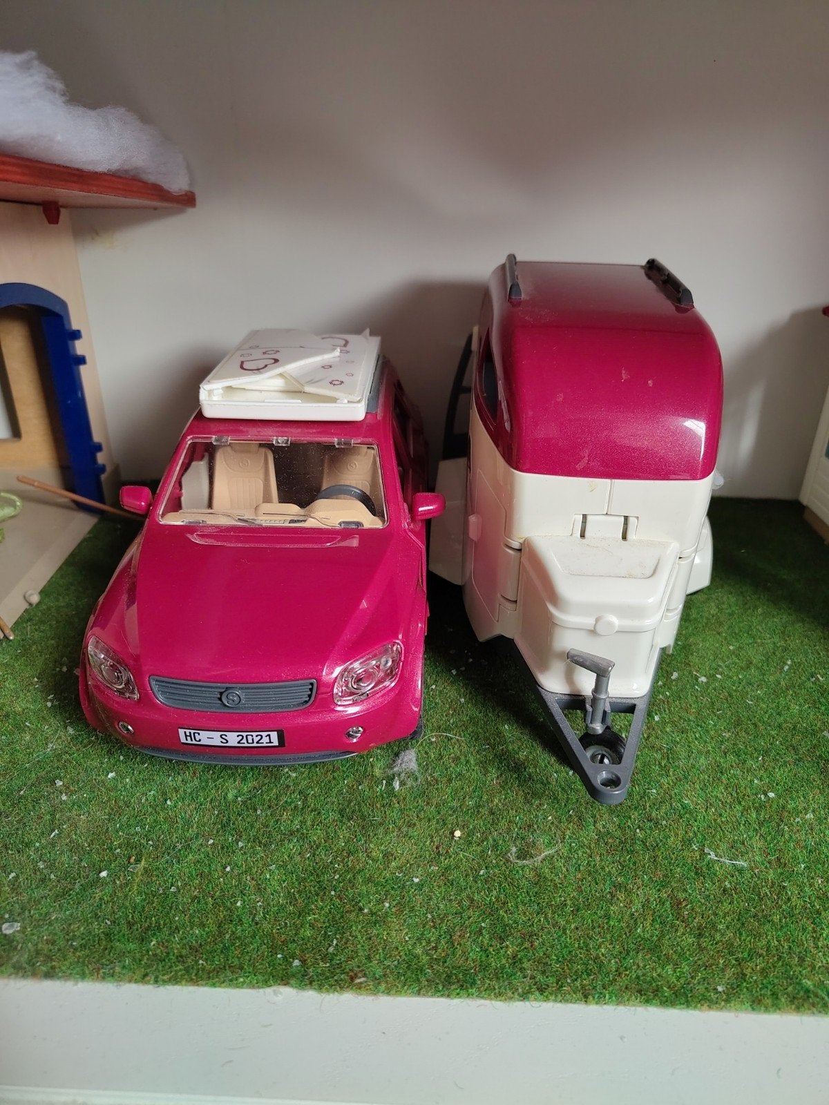 Schleich auto met paardentrailer, Ophalen of Verzenden, Gebruikt