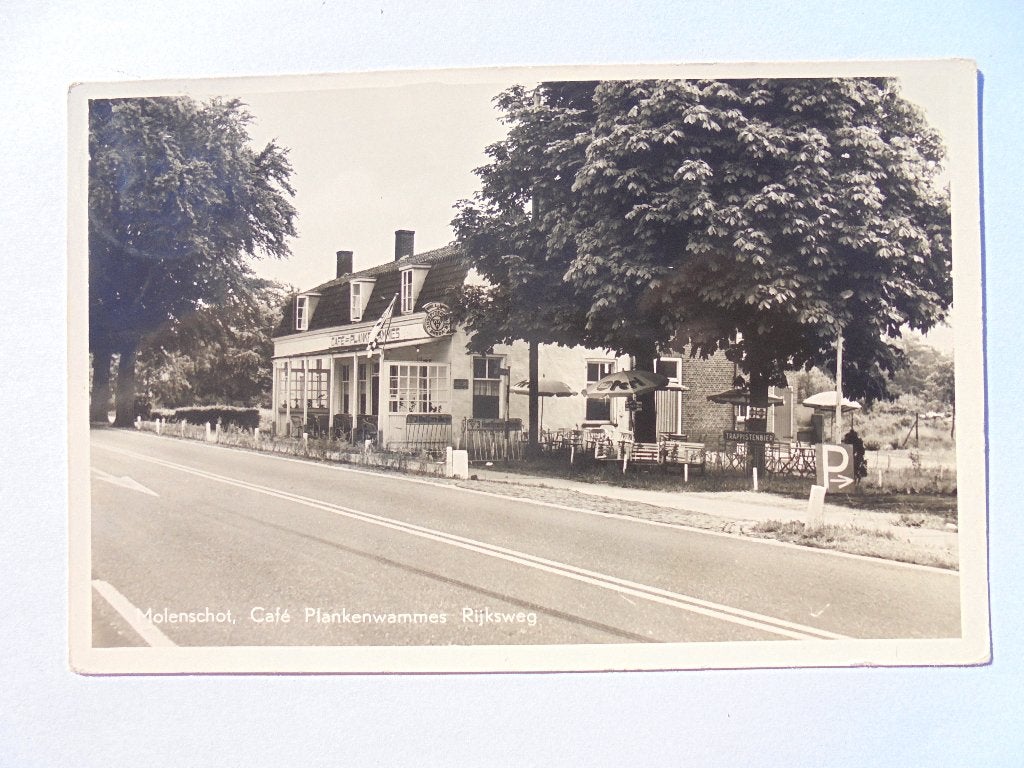 Molenschot, Café PLANKENWAMMES, Rijksweg Gilze-Rijen., Ophalen of Verzenden, 1940 tot 1960, Gelopen, Noord-Brabant