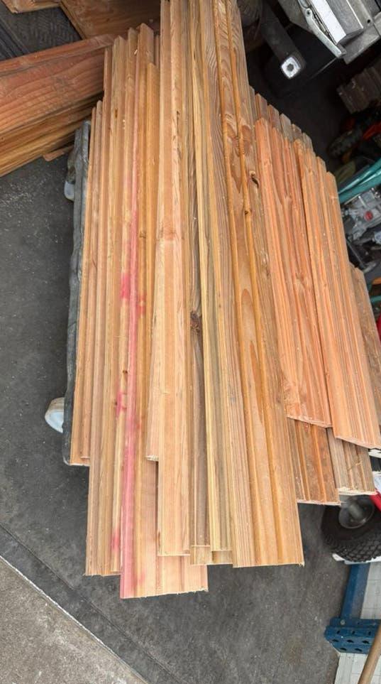 Partij rest planken (ca. 50 stuks) diverse lengtes, Doe-het-zelf en Verbouw, Hout en Planken, Ophalen, Zo goed als nieuw, Plank