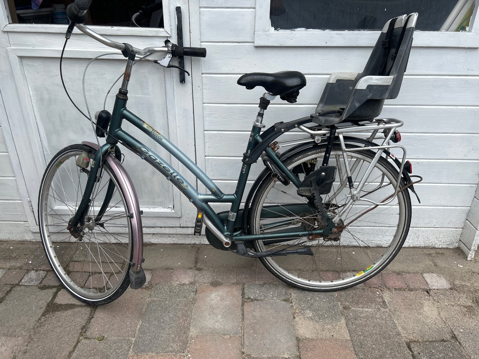 Gazelle Damesfiets met Kinderzitje - Gebruikt, Fietsen en Brommers, Ophalen, Versnellingen, Gazelle, Trommelrem