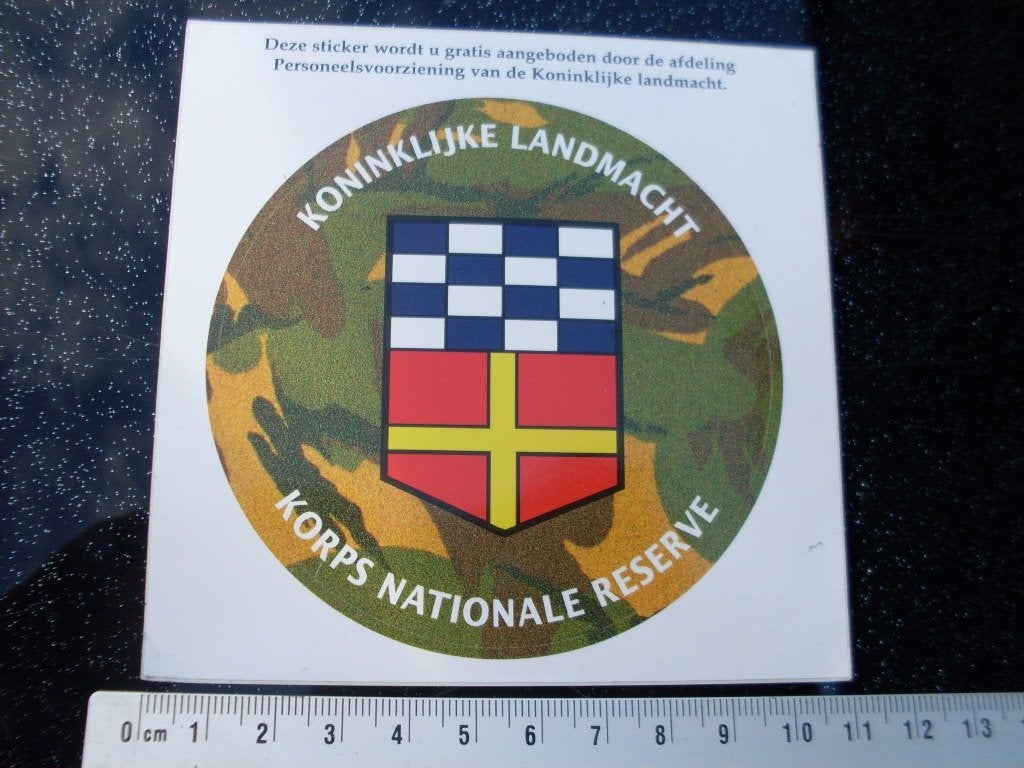 sticker KL korps nationale reserve loog embleem leger nl, Verzamelen, Verzenden, Zo goed als nieuw, Bedrijf of Vereniging