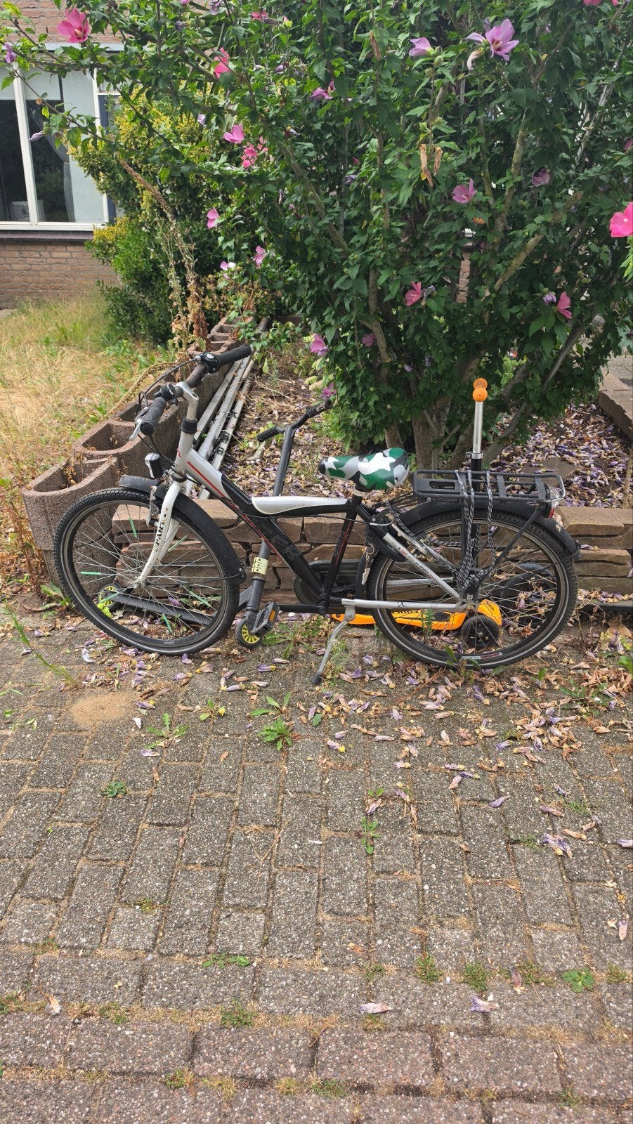 Sparta kinderfiets 20 inch  met camouflage zadel en bagagedr, Gebruikt, Velgrem, Versnellingen, 53 tot 57 cm