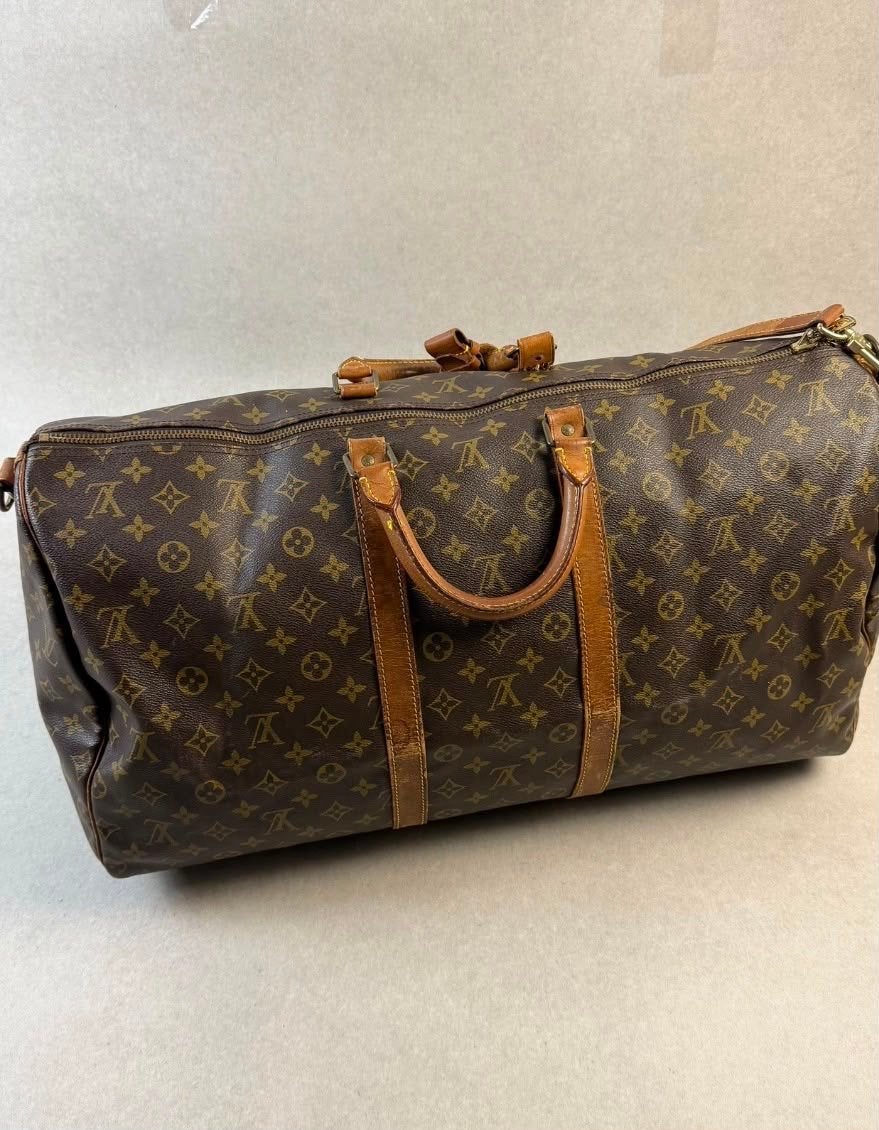 Louis Vuitton Keepall 55 Monogram Reistas, 40 tot 60 cm, Gebruikt, 20 tot 30 cm, Bruin