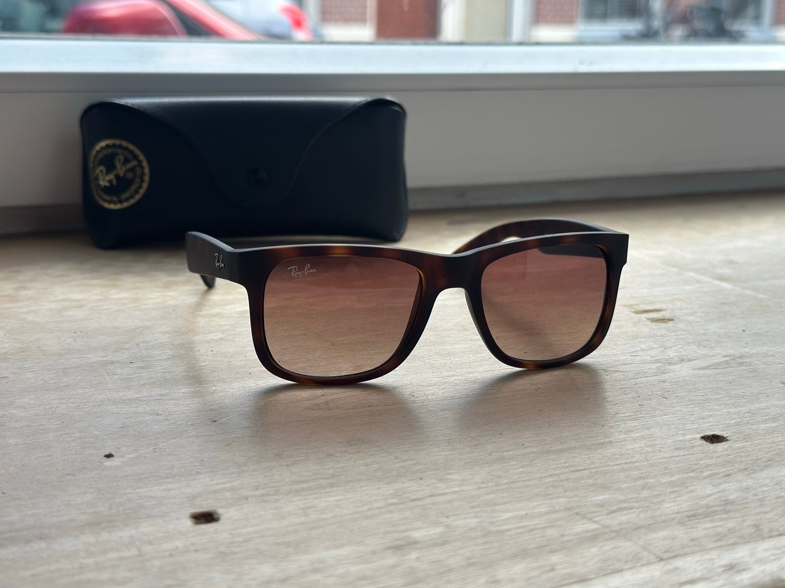 Ray-Ban Justin Zonnebril RB4165 - Bruin Havana, Sieraden, Tassen en Uiterlijk, Zonnebril, Bruin, Ophalen of Verzenden, Zo goed als nieuw
