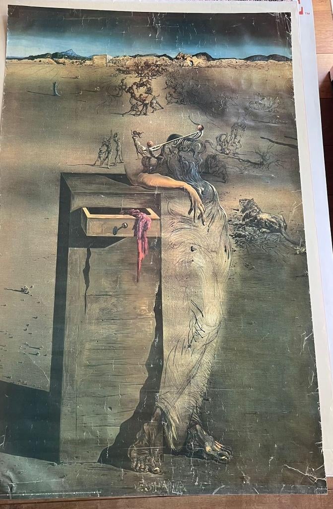 Vintage Dali poster España uit eind jaren '70, begin '80, Verzamelen, Posters, Ophalen of Verzenden, A1 t/m A3, Overige onderwerpen