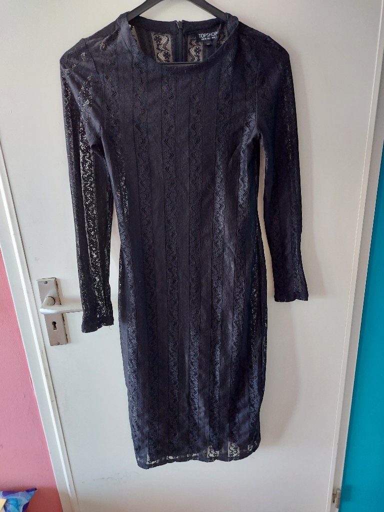 zwarte jurk Topshop maat 34, Ophalen, Zwart, Maat 34 (XS) of kleiner, Gedragen