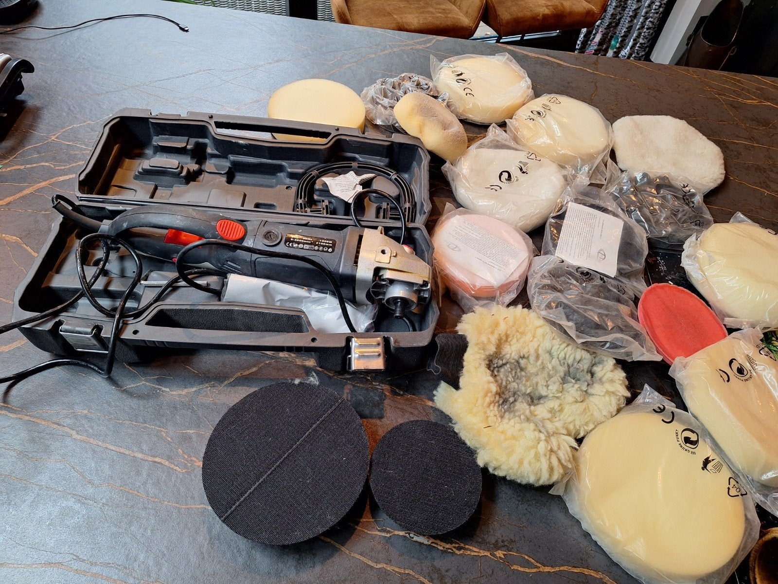 Krachtige 1500W Polijstmachine met Accessoires, Ophalen, Zo goed als nieuw, 1200 watt of meer, Overige typen