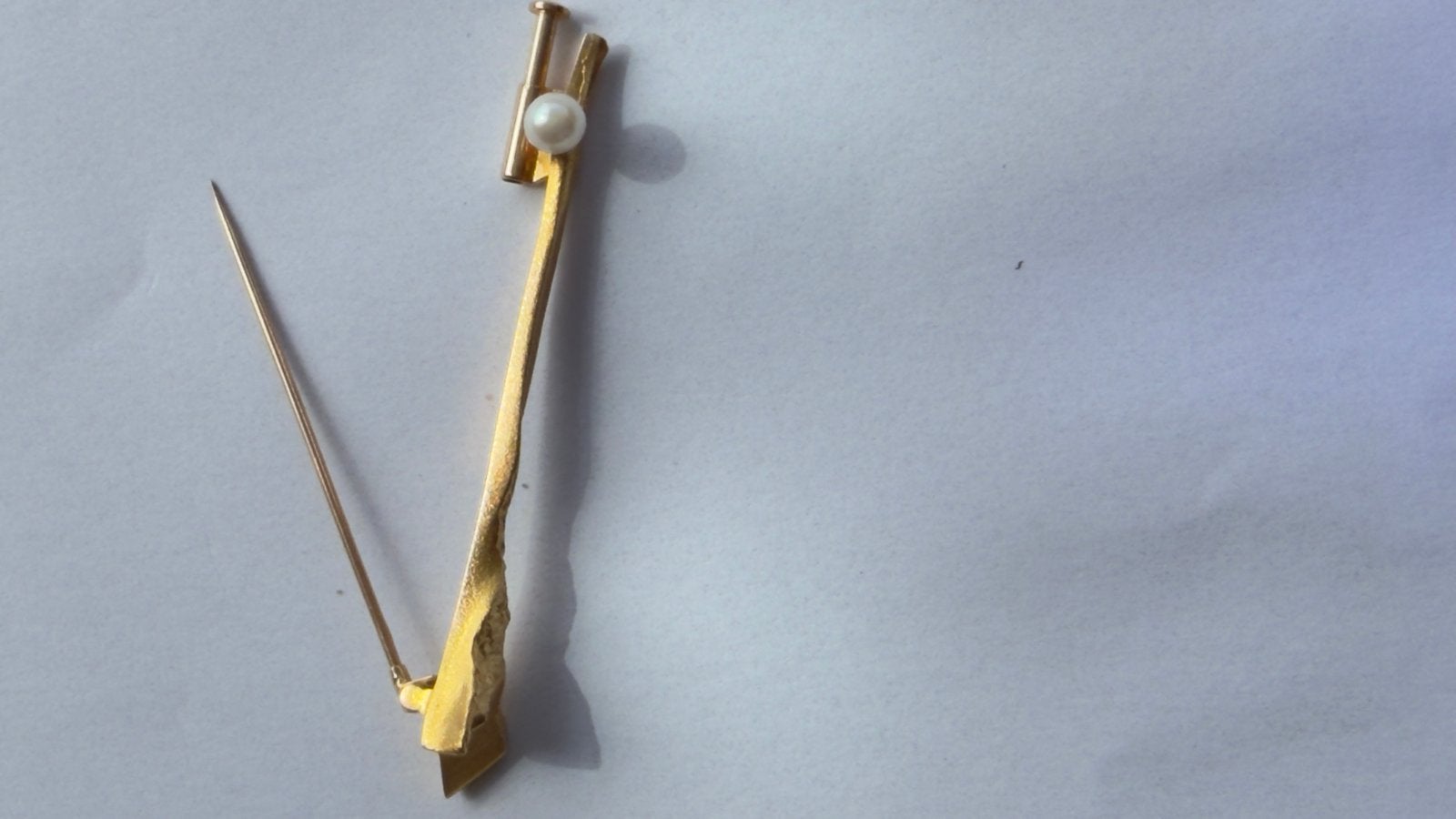 Lapponia Broche Björn Weckström 14k Goud met Zoetwater Parel, Sieraden, Tassen en Uiterlijk, 4 tot 7 cm, Ophalen of Verzenden