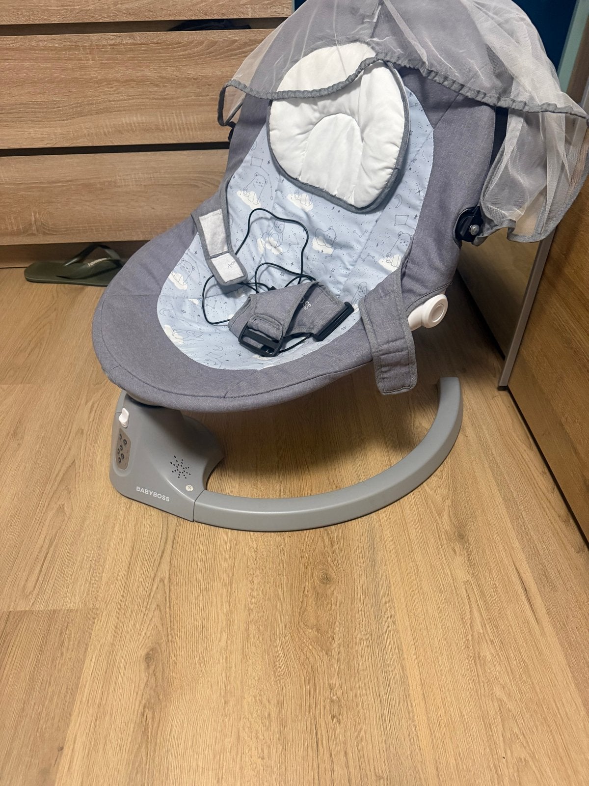 BABYBOSS BS-803 Automatische Babyschommel met Eetblad, Ophalen, Gebruikt, Overige typen, Afneembaar eetblad