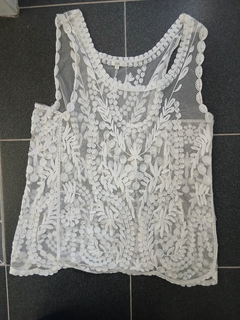 Kanten hesje, Kleding | Dames, Maat 38/40 (M), Wit, Ophalen of Verzenden, Zo goed als nieuw