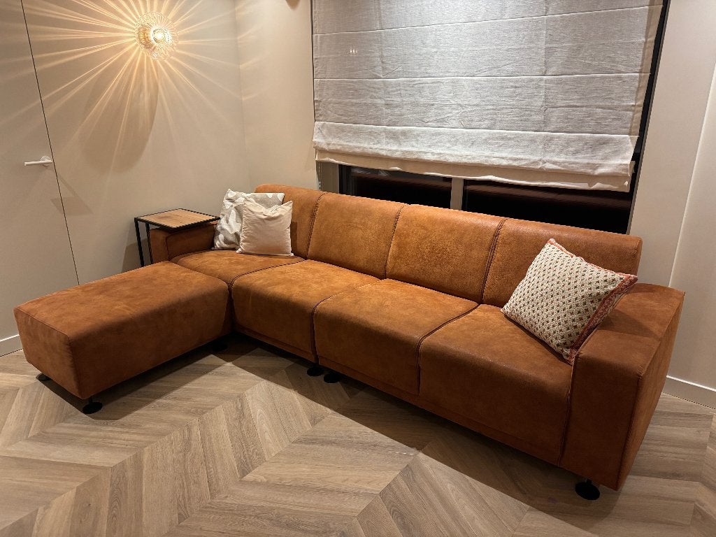 Bank (285x88) met flexibele hocker (85x60), Ophalen, 250 tot 300 cm, Gebruikt, 75 tot 100 cm