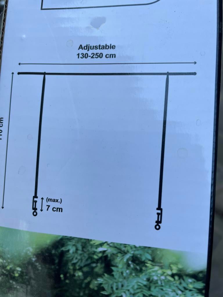 Tafelstang met klemmen max 7 cm tafeldikte breedte tot 2.50, Tuin en Terras, Tuinmeubel-accessoires, Ophalen, Gebruikt