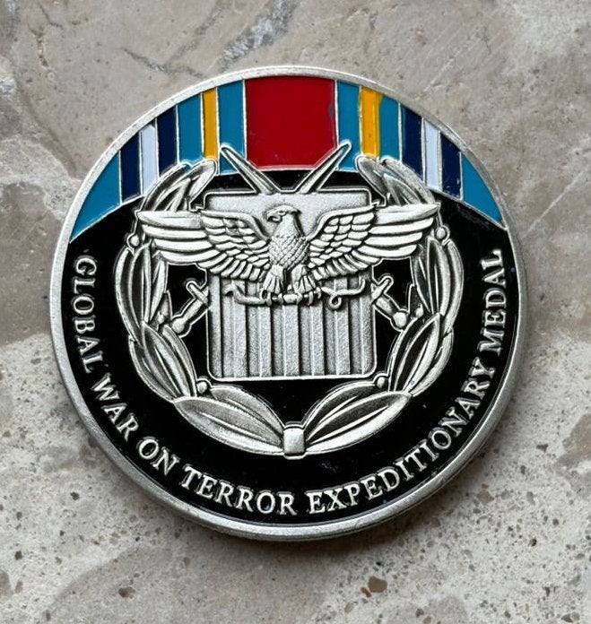 Global war on terror medaille coin, Verzamelen, Militaria | Algemeen, Ophalen of Verzenden, Landmacht, Nederland, Lintje, Medaille of Wings