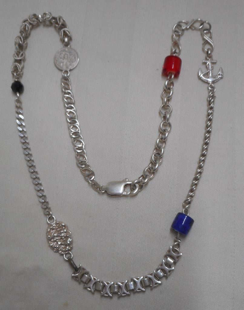 Zilveren  traditionele Surinaamse Ala Kondre ketting nr.155, Verzenden, Zo goed als nieuw, Zilver, Zilver