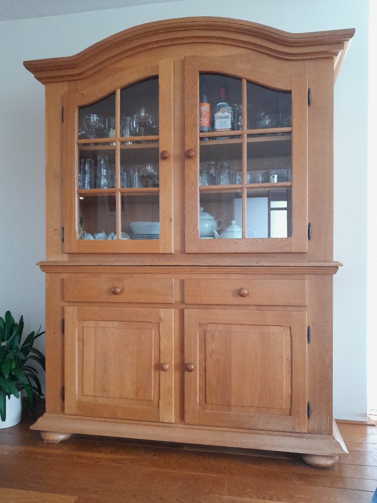 Vitrine kast, Ophalen, Gebruikt, Eikenhout, Massief Eiken