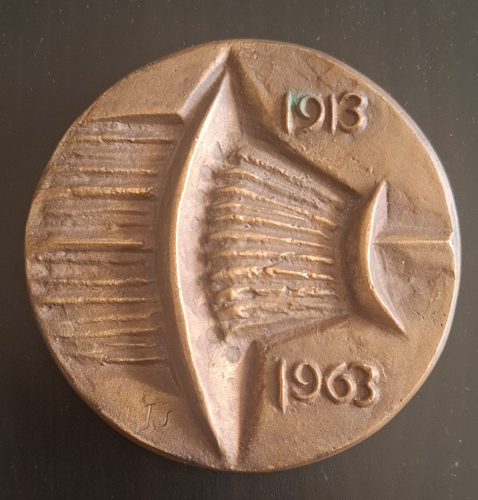 Bronzen Penning 50 Jaar Nederlandse Kabelfabrieken 1963, Ophalen of Verzenden, Brons, Nederland
