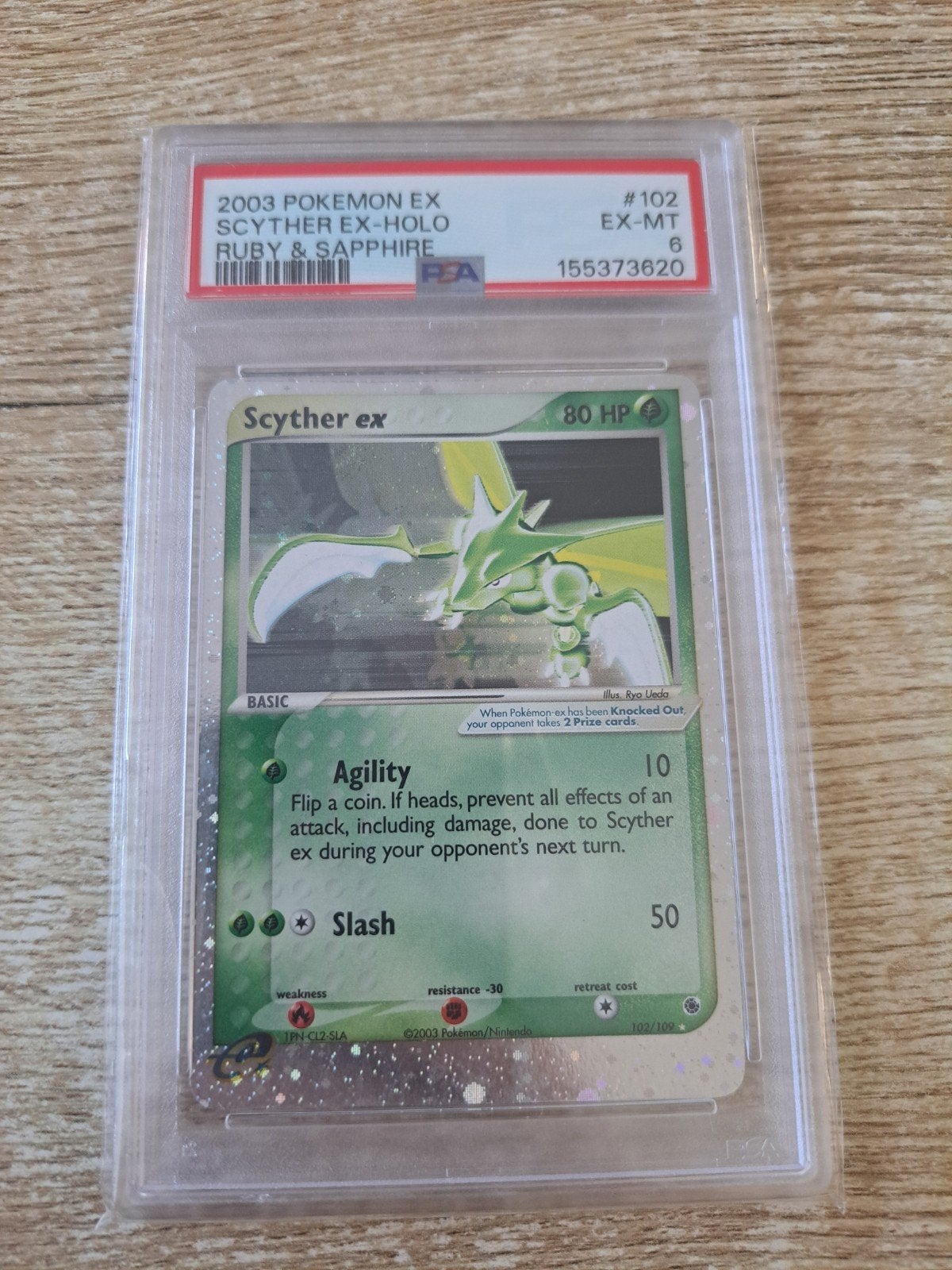pokemon scyther ex 102 psa 6, Ophalen of Verzenden