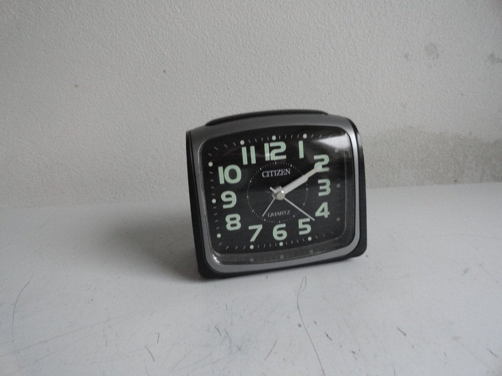 Citizen, quartz wekker analoog zwart vintage, Witgoed en Apparatuur, Wekkers, Ophalen of Verzenden, Zo goed als nieuw, Analoog