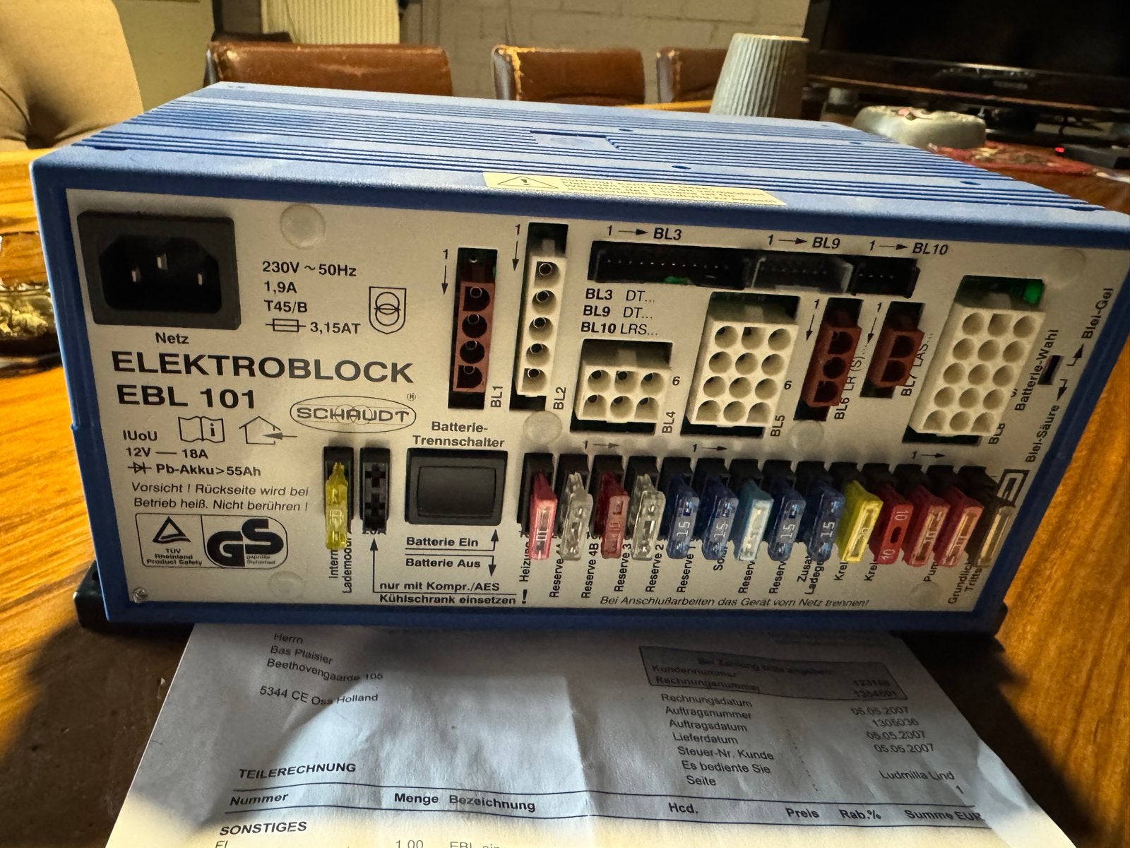 Schaudt EBL 101 Elektroblock 12V-18A IUoU - Gerepareerd, Gebruikt, Ophalen of Verzenden, H, H