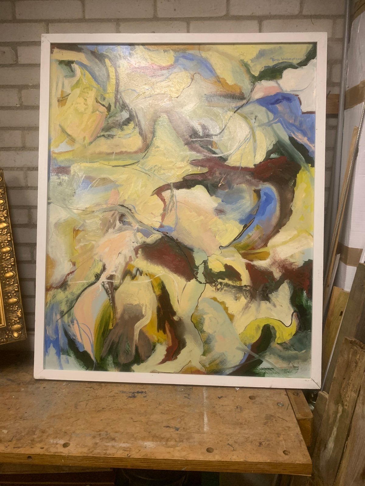 Abstract schilderij, Ophalen