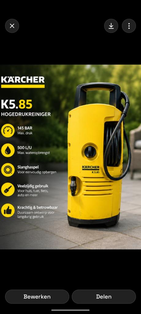 Kärcher K5.85 Hogedrukreiniger - Krachtig en Betrouwbaar, Ophalen of Verzenden, Gebruikt, Elektrisch, Kärcher