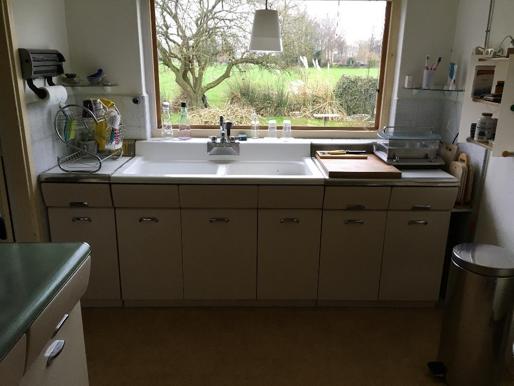 gezocht geemalleerde zink lowey ?, Ophalen, Wit, 50 tot 100 cm, Zo goed als nieuw