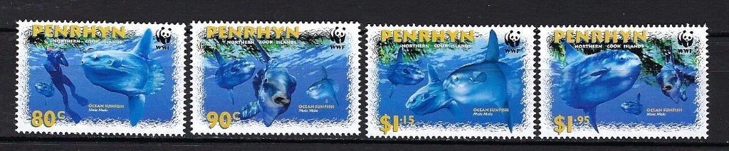 WWF Penrhyn Mi. 605/608 Postfris (vissen), Ophalen of Verzenden, Postfris, Dier of Natuur
