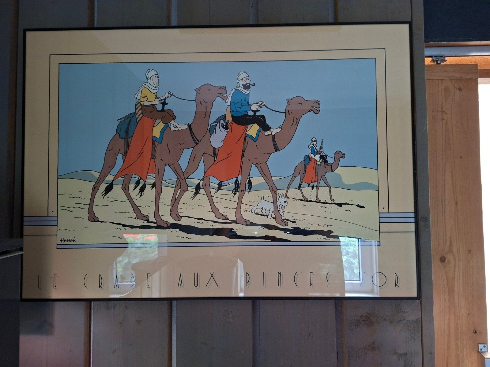 Zeefdruk Kuifje: Le Crabe aux Pinces d'Or, Antiek en Kunst, Ingelijst, Ophalen, Personages en Fantasiefiguren, Zeefdruk