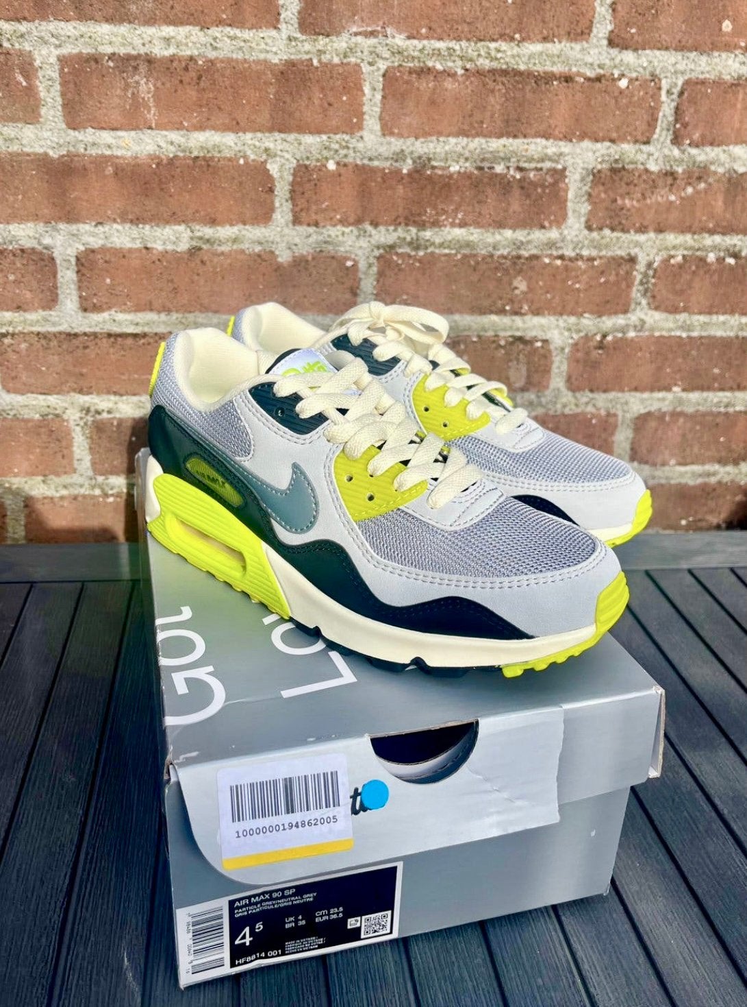 Nike x Patta Air Max 90 SP Grey Size 4.5 36.5 new parra, Verzenden, Nieuw, Sneakers of Gympen, Grijs