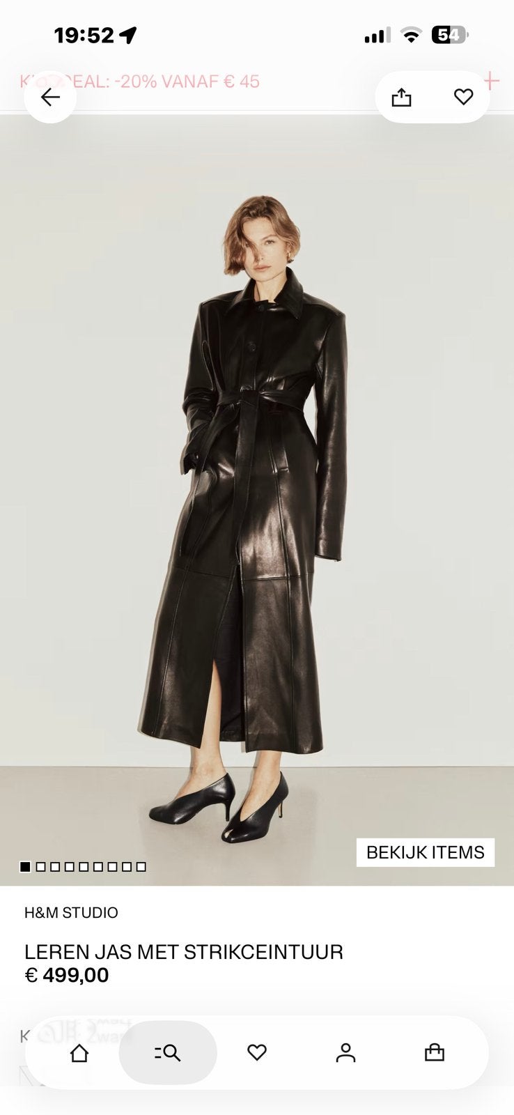 H&M studio leren trenchcoat, Kleding | Dames, Ophalen of Verzenden, Nieuw, Maat 38/40 (M), Zwart