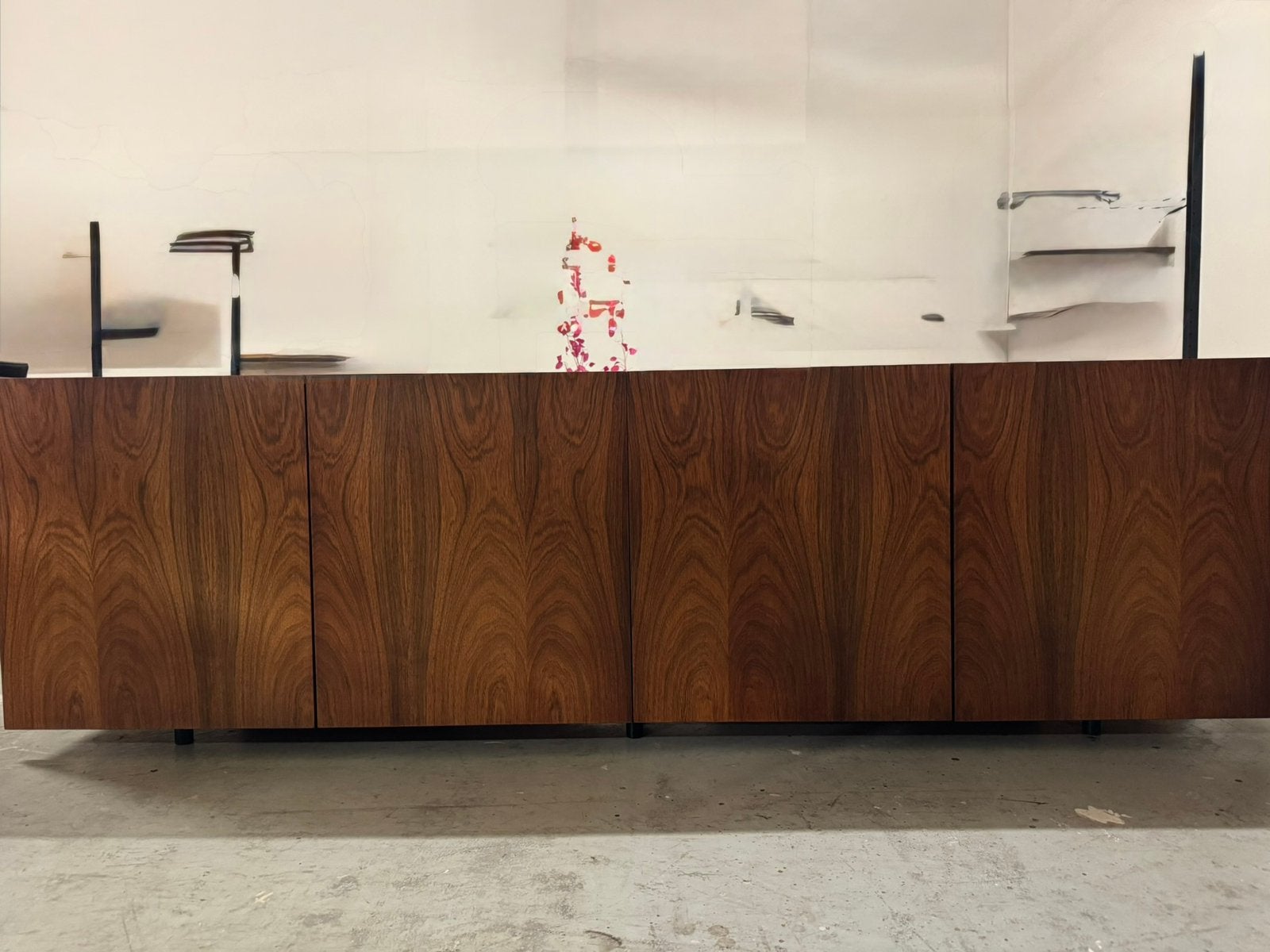 Zeer fraai vintage teak midcentury dressoir lowboard, Teakhout, Ophalen of Verzenden, 200 cm of meer, 25 tot 50 cm