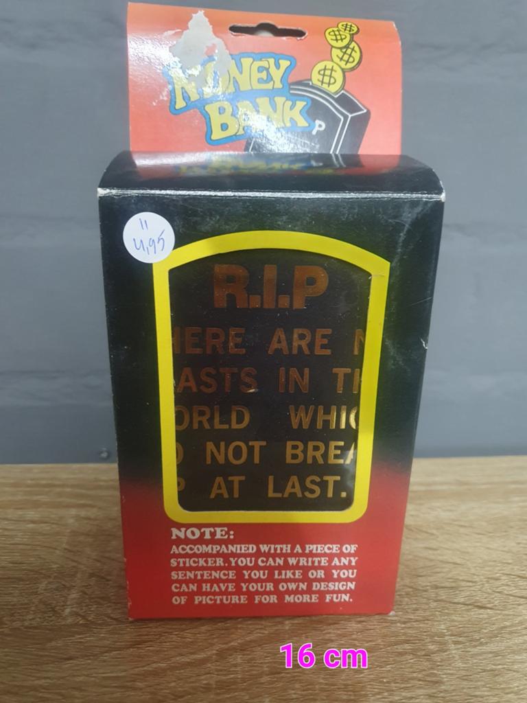 Nieuwe Kunststof Spaarpot - R.I.P. Money Bank, Ophalen of Verzenden, Nieuw, Kunststof, Overige thema's