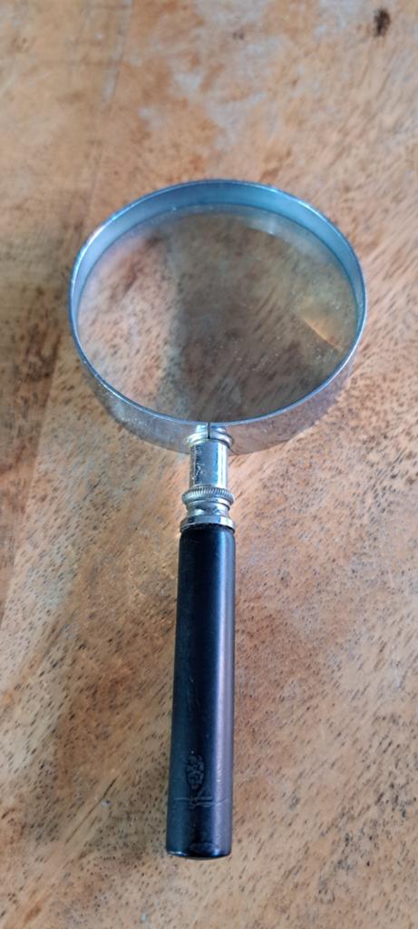 Vintage Vergrootglas met Zwart Handvat, Ophalen of Verzenden
