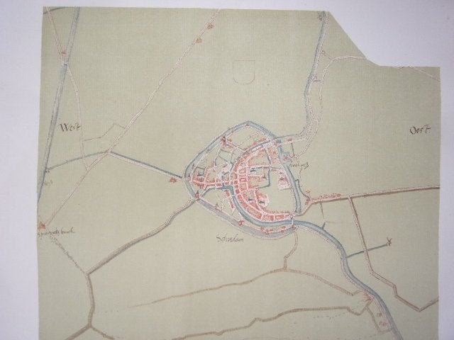 Schiedam Plattegrond van de. stad door Jacob van Deventer, 33 cm, Cartografie, Ophalen of Verzenden, 32 cm