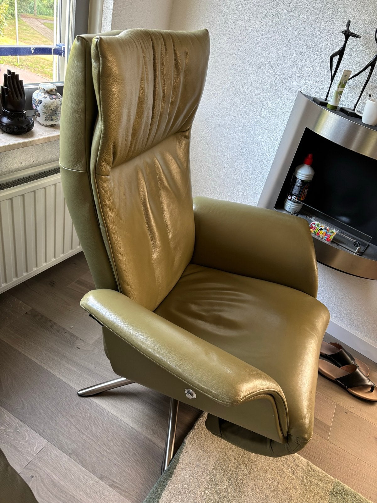 Lederen Relax-draaifautuil van Montel - Zo goed als nieuw, Ophalen, Gebruikt, 50 tot 75 cm, Leer