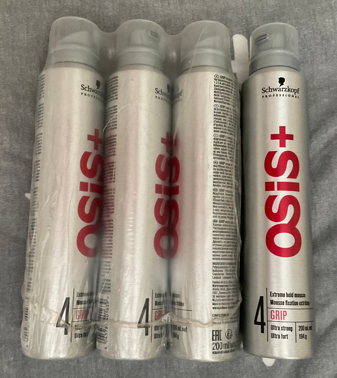 Schwarzkopf OSIS+ extreme hold mousse 200ml, 4 stuks (nieuw), Ophalen of Verzenden, Nieuw, Gel, Wax, Haarlak of Mousse