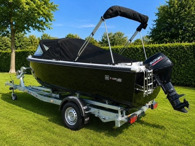 Te koop Falkon 485 (2021) + Suzuki DF60 + Trailer *Vaarklaar, Watersport en Boten, 60 pk, Overige typen, Rondzit, 1.00 - 1.50 meter