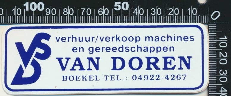 Sticker: Van Doren - Machines en gereedschap - Boekel, Ophalen of Verzenden, Zo goed als nieuw, Bedrijf of Vereniging