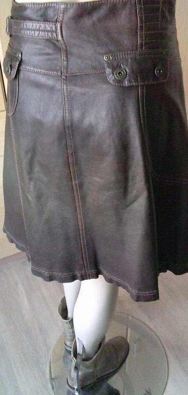 ARMA hippe bruine leren rok maat 38/40, Maat 38/40 (M), Bruin, Verzenden, Gedragen