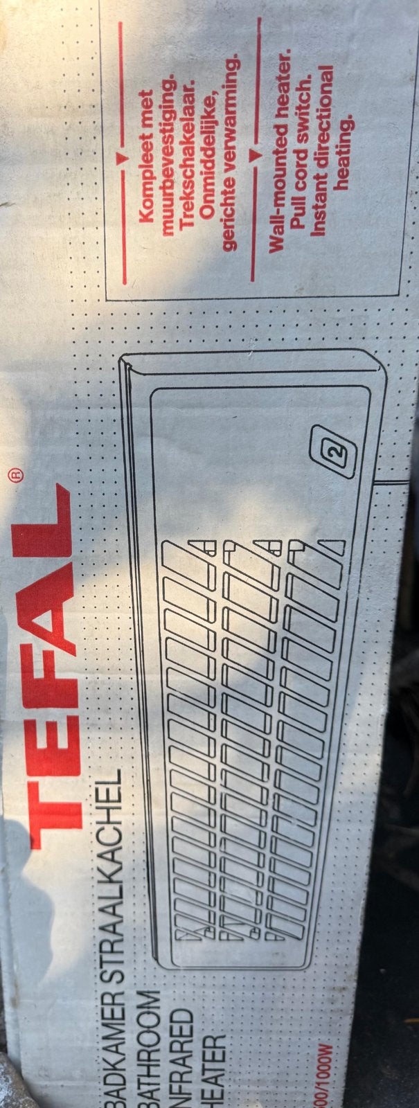 Tefal Badkamer Straalkachel - Nieuw in doos, Ophalen, Minder dan 30 cm, 60 tot 150 cm, 800 watt of meer